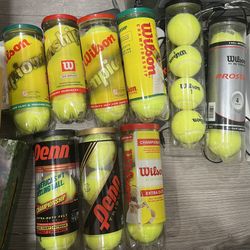 (9) New Unopened Sealed Wilson Championship Extra Duty Prostaff 4 Balls Per Can Penn Tribute USTA Approved Tennis Balls Cans