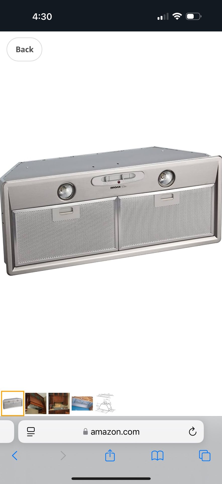 Broan Elite, Exhaust Fan for Kitchen, Stainless Steel