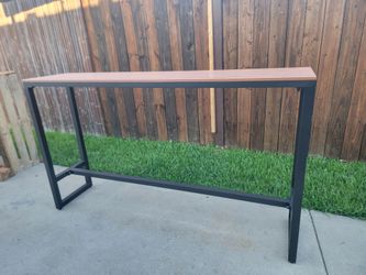 Metal wood bar table.