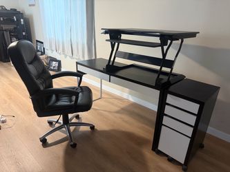 Desk set up and Chair