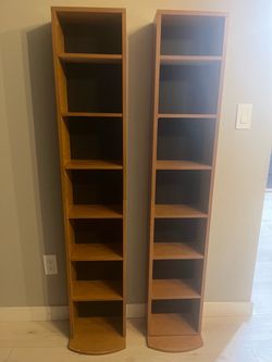 Tall Narrow Shelving Units – Set of 2