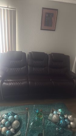 Used leather reclining Couch