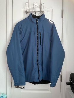 Blue Insulated Full-Zip Jacket with Reflective Detail