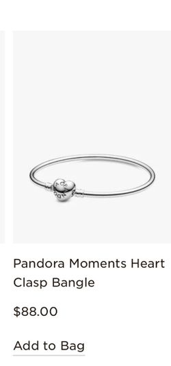 Pandora Moments Heart Clasp Bangle charm bracelet