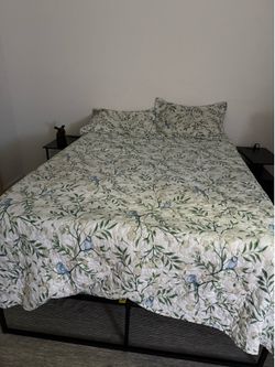 Full size frame box spring and mattress