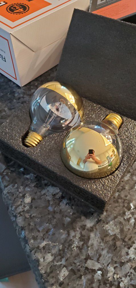 Gold Chrome Dipped Bulbs - Qty 6 40W