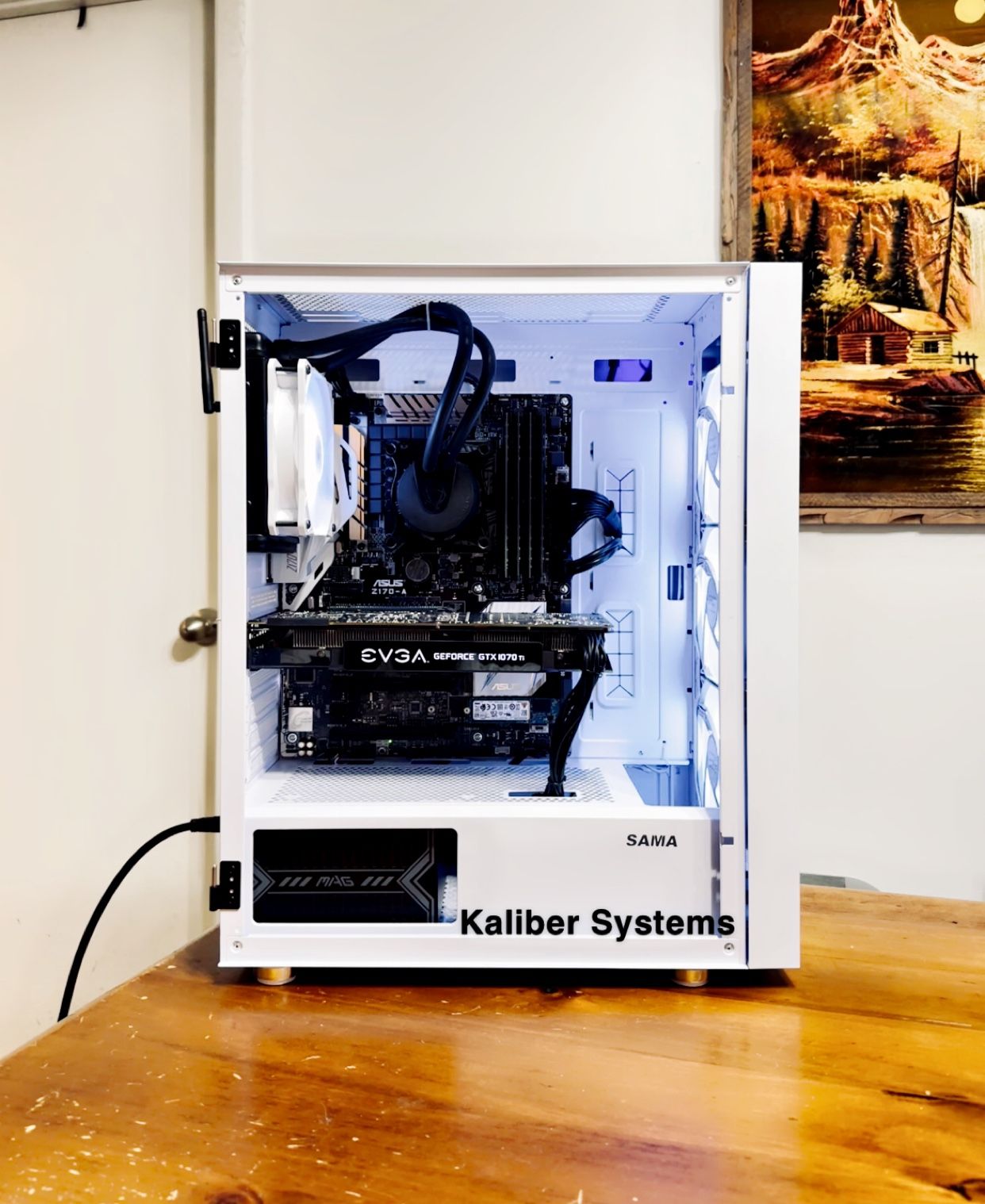 Custom White Gaming Computer with Intel i7 6700K, 1070 GTX Ti, 512GB NvME SSD