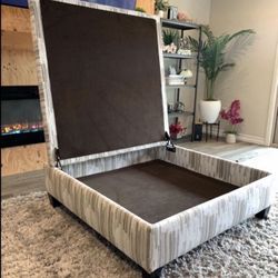 HUGE LIKE NEW 3.5 Foot X 3.5 Foot Square Storage Ottoman From Living Spaces - Inside Suede - Paid $826 w/tax