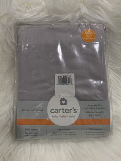 carter’s - Gray Crib Sheet**NEW