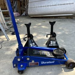 Dur Last 3 Ton Hydraulic Floor Jack And Jack Stands