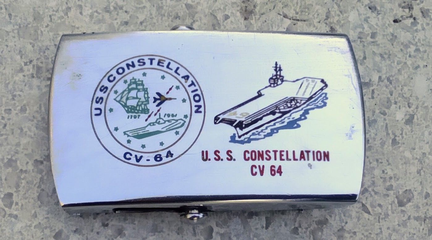 US Navy Belt Buckle - USS Constellation CV 64