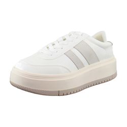 (NEW) White Platform Low-Top Sneakers
