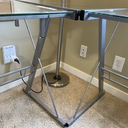 Glass L-Shaped Desk - Free!