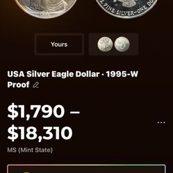 1995 Walking Liberty. 1 Oz Silver. Only 30k Made And In Existence 