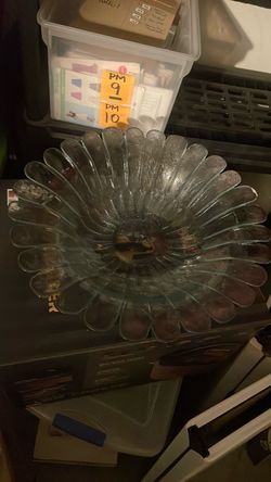 Clear Glass Flower Bowl