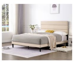 Beige Queen Sized Bed Frame