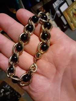 Black and gold plated bracelet