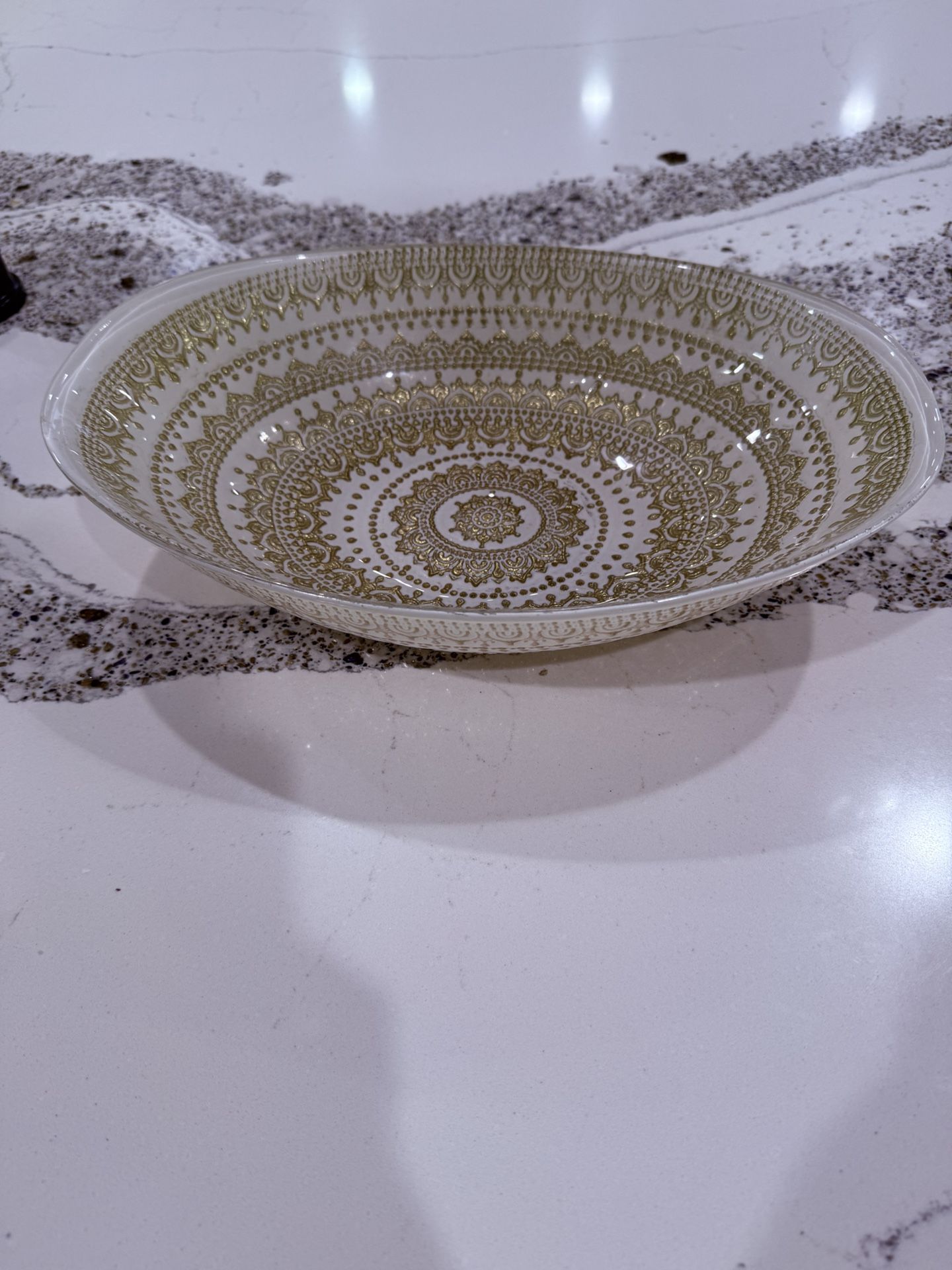 Decor - White And Gold Bowl