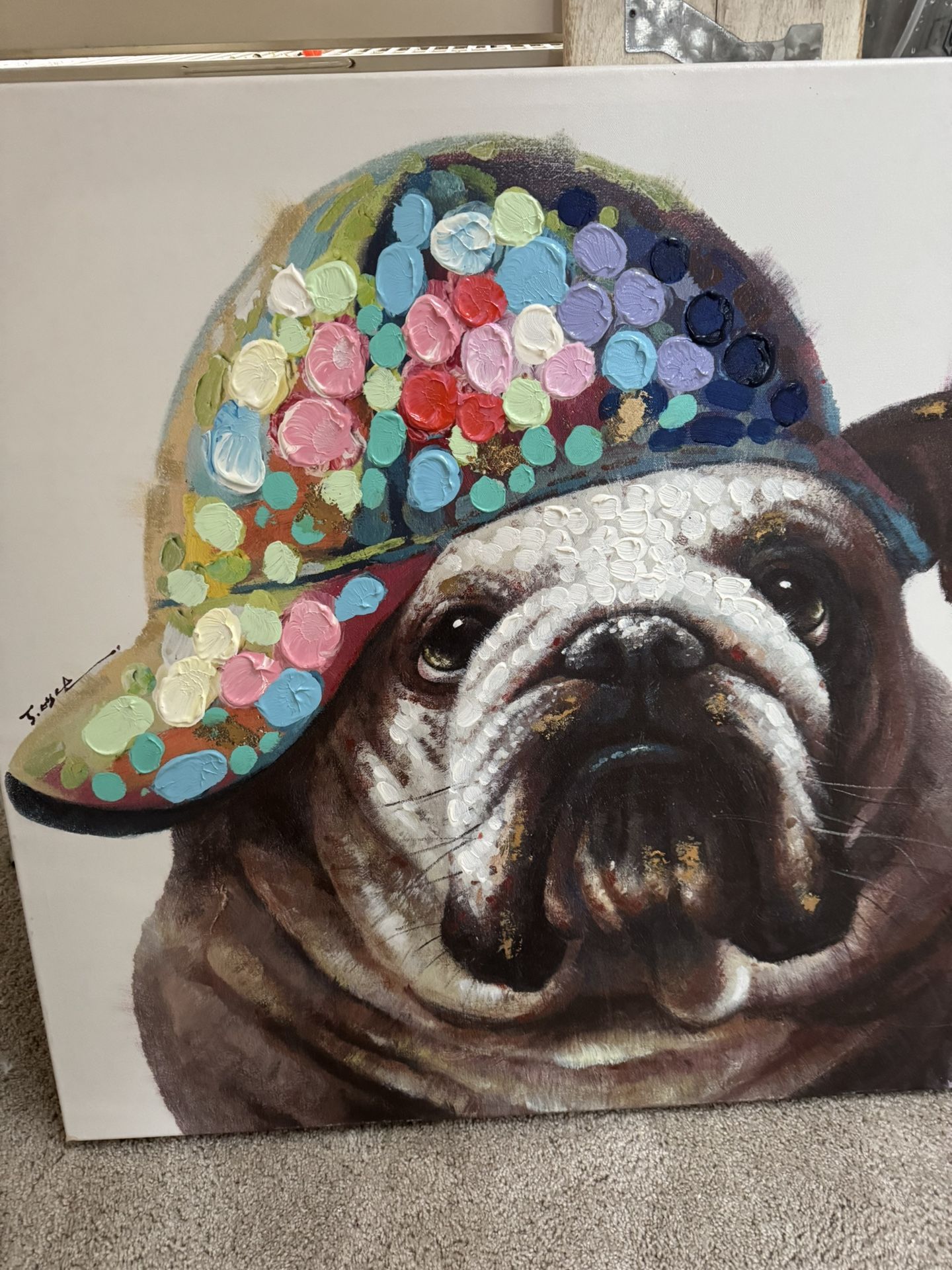 Canvas Bulldog Picture