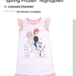 Girls Disney frozen 2 nightgown size 4/6&8