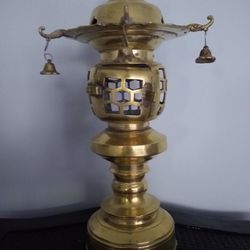 Vintage Brass Japanese Temple Lantern 
