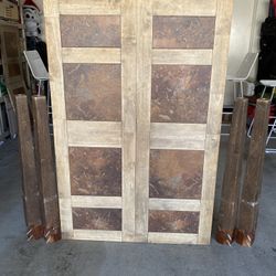 Wooden Bar Height Table With Bar Stools