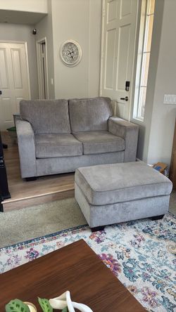 Loveseat 61” x 37” with ottoman 35 x33