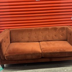 Burnt orange 2 Cushion Modern Comfy Sofa 