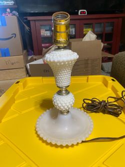Vintage Hobnail Mill Glass Table Lamp Trinket Tray Bottom