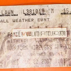 Family Values Tour Ticket 6.22.2007 Kansas City