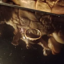 14k Wedding Ring With Diamonds.