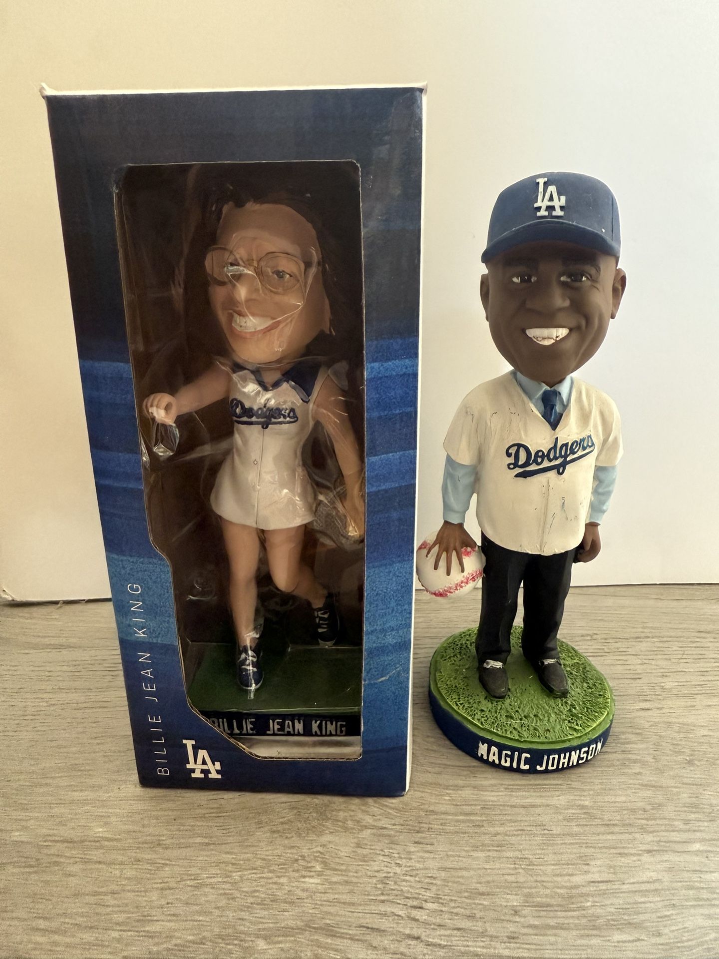 Billie Jean King And Magic Johnson Bobbleheads 