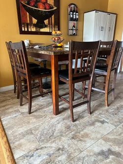 Kitchen Table set with 6 chairs Granite table