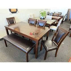 Beautiful 6 Piece Dining Table Set  With Bench 
