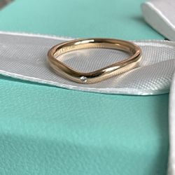 Tiffany & Co. Elsa Peretti Ring in Rose Gold 1 Diamond size 5 NEW $1075