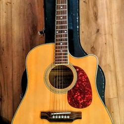Carlo Robelli Acoustic Guitar w/ Hard Case + Extras – Good Condition