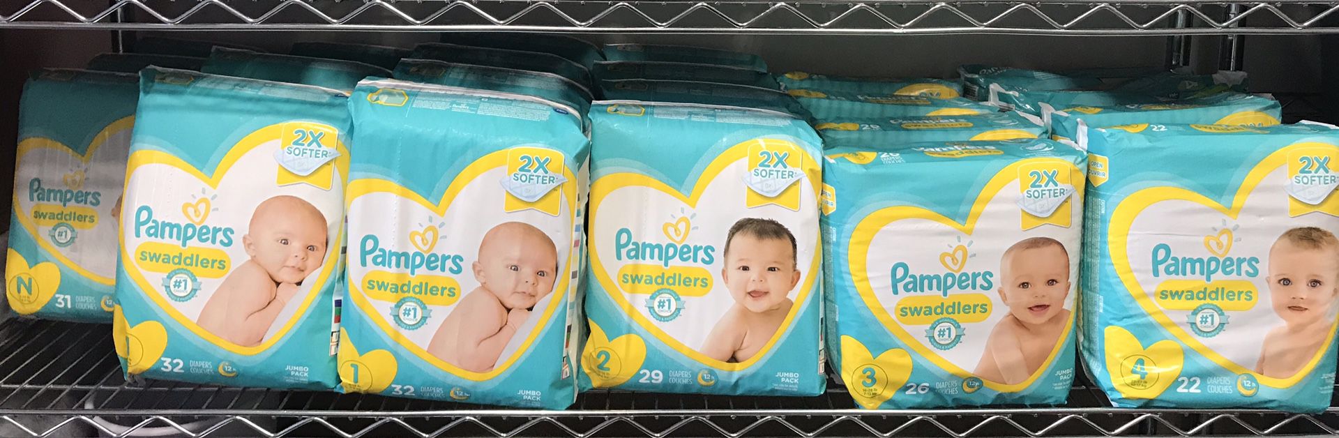 $6 each pack Pampers Swaddler - Newborn to size 4
