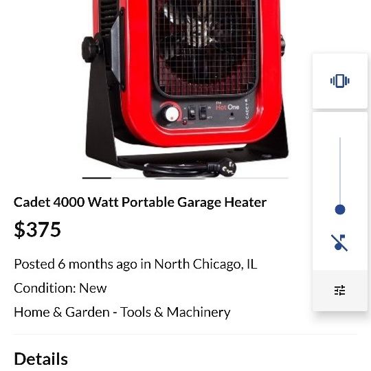 Cadet 4000 Watt Portable Garage Heater for Sale in North Chicago, IL -  OfferUp