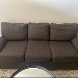 3 Cushion Grey/Blue Couch For Sale