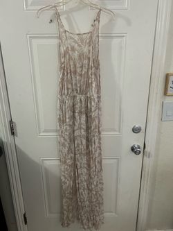 Floral beige slit dress