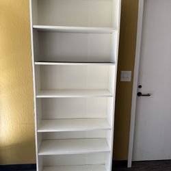 Tall Bookcase, White and black