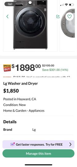 Lg Washer/dryer
