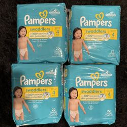 Pampers Swaddlers  4 PACK SIZE 4