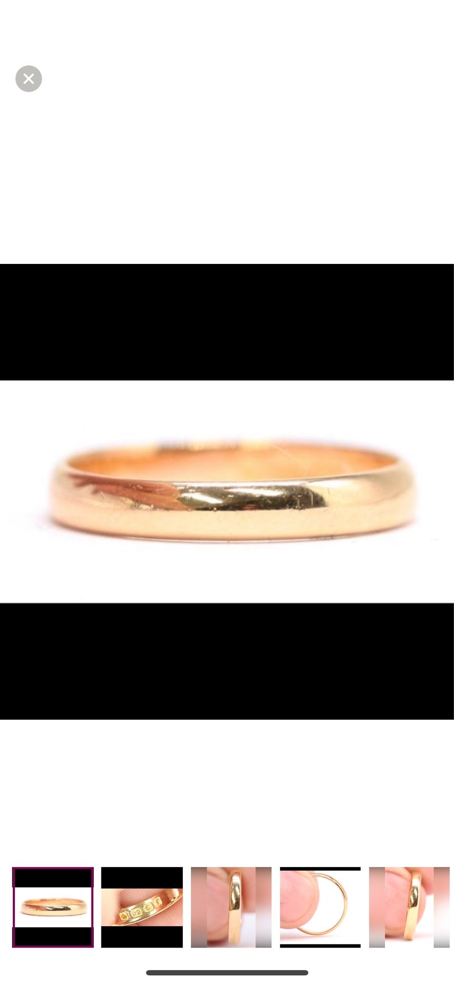 Superb Edwardian 22ct gold wedding ring Hallmarked Birmingham 1905