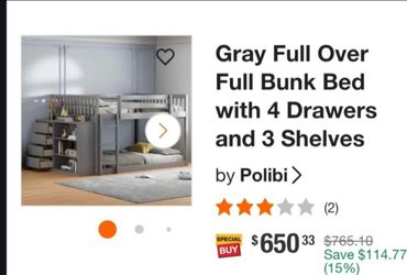 Bunk bed full/ full bed only