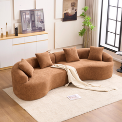 Langley 110" 2-Piece Curved Sectional Sofa with Curved Back and Armrest