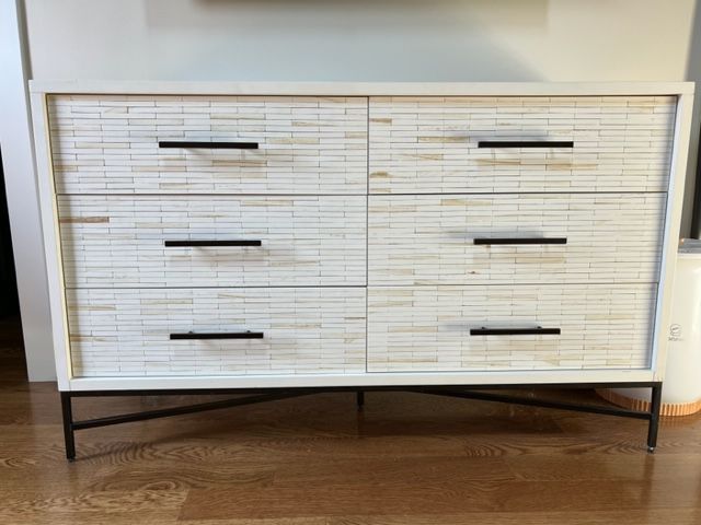 West Elm Wood Tiled 6-Drawer Dresser (54")
