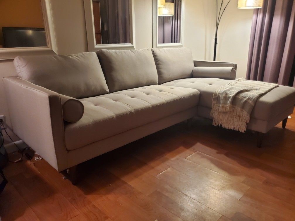 Sofa with Chaise Light Grey