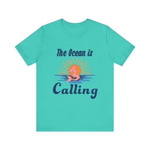 Ocean-Inspired Unisex Tee, Summer Vibes Shirt, Beach Lover Gift, Adventure T-Shirt, Ocean Calling Apparel