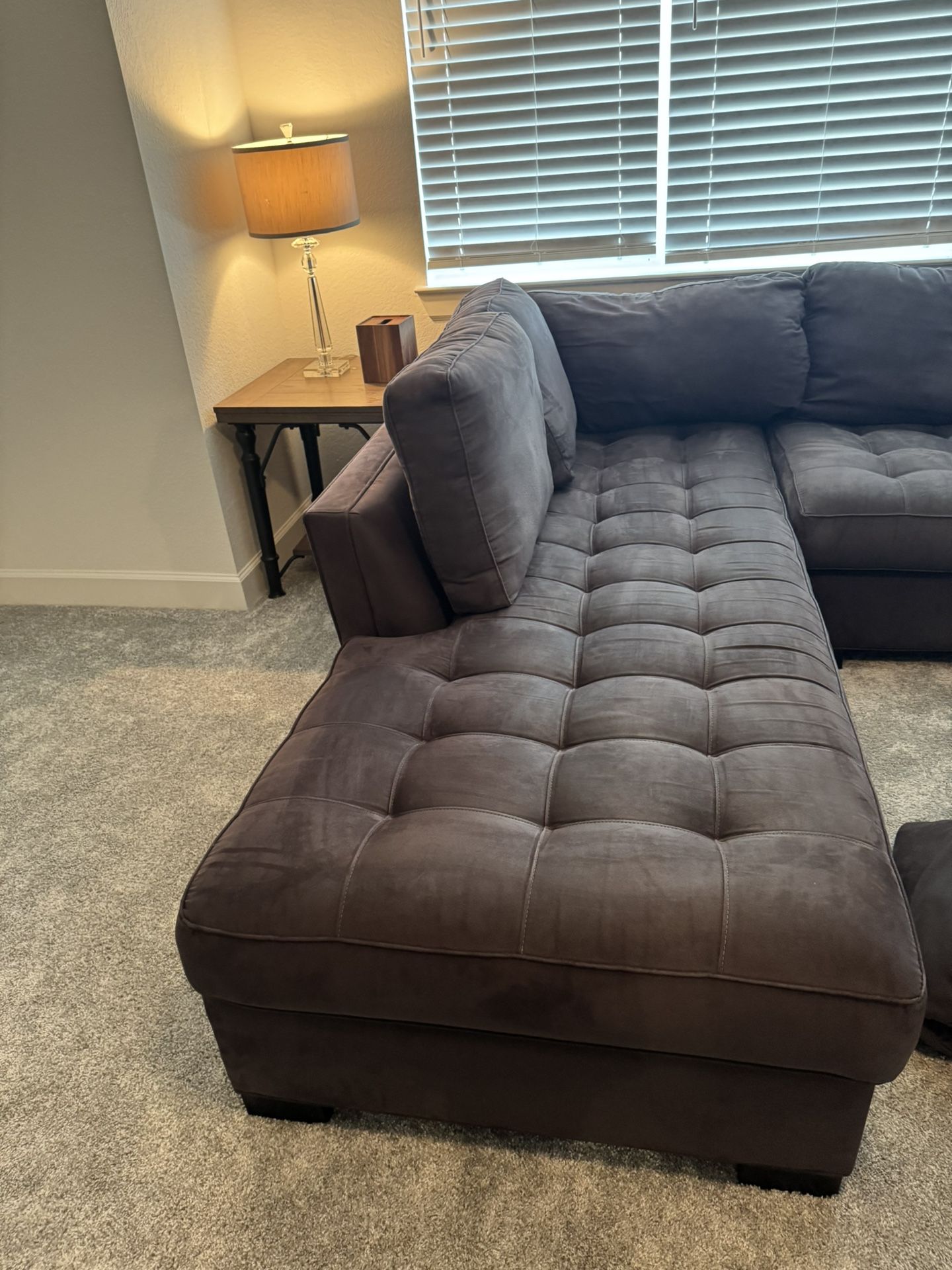 Couch - Cindy Crawford Home Metropolis 2-Piece Microfiber Sectional